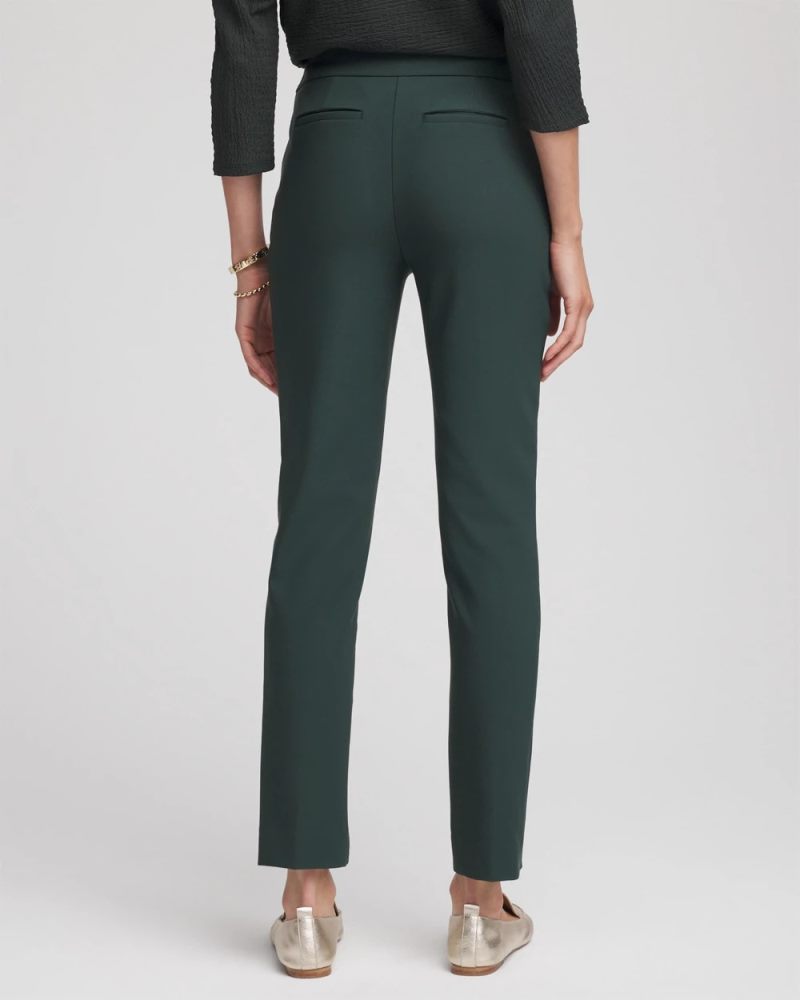 Chicos Lightweight Juliet Straight Ankle Pants - DARKEST SPRUCE