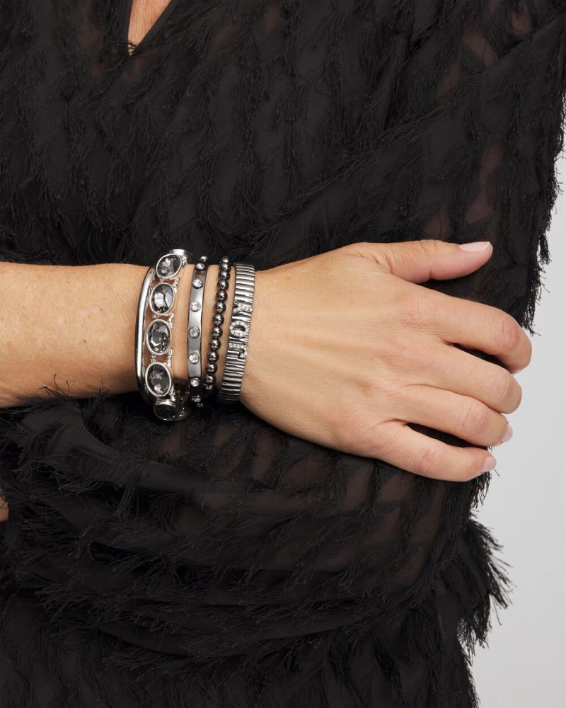 Chicos Silver Hinge Bangle - SILVER