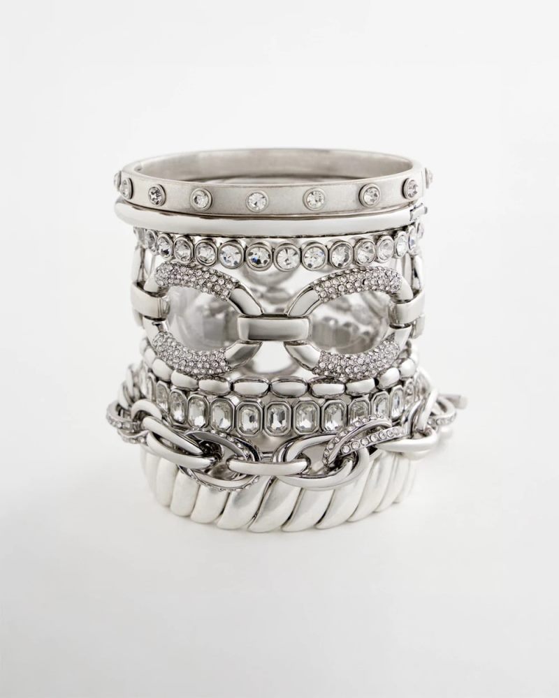 Chicos Matte Twist Stretch Bracelet - SILVER
