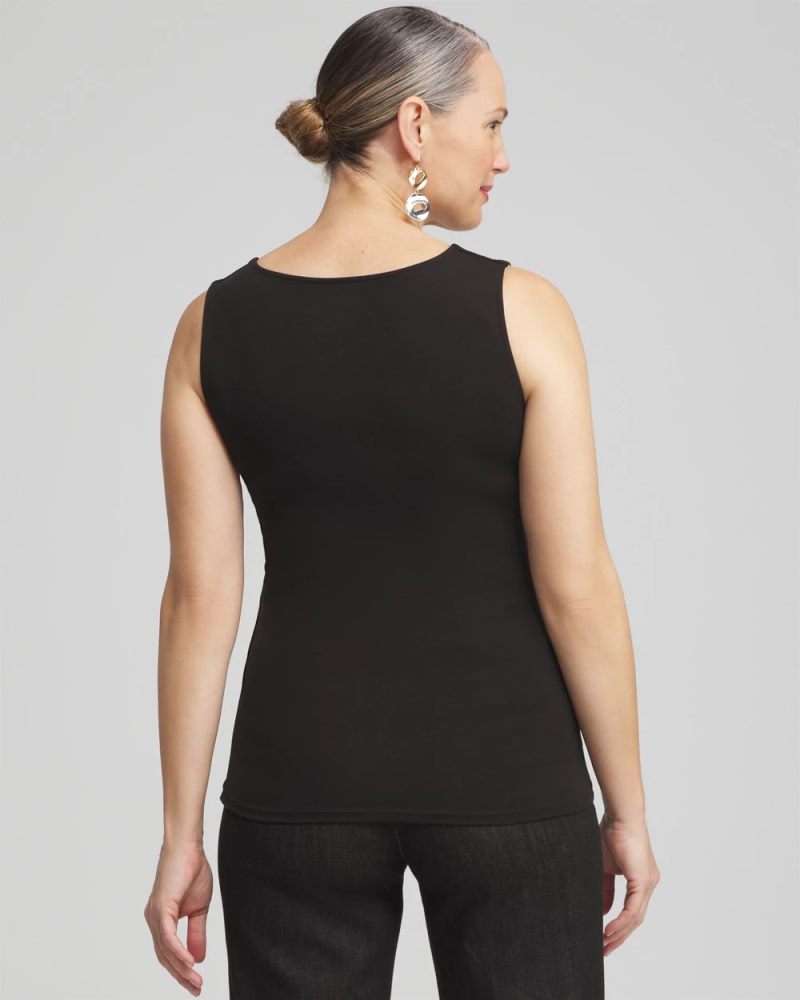 Chicos Contour Cotton™ Square Neck Tank - BLACK
