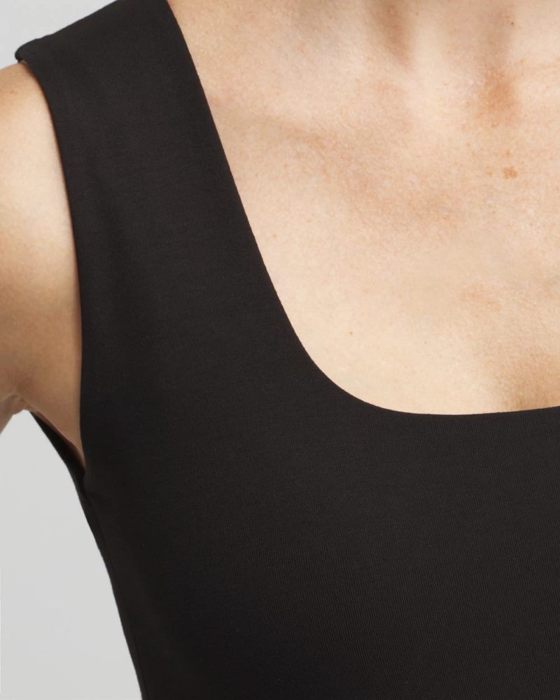 Chicos Contour Cotton™ Square Neck Tank - BLACK