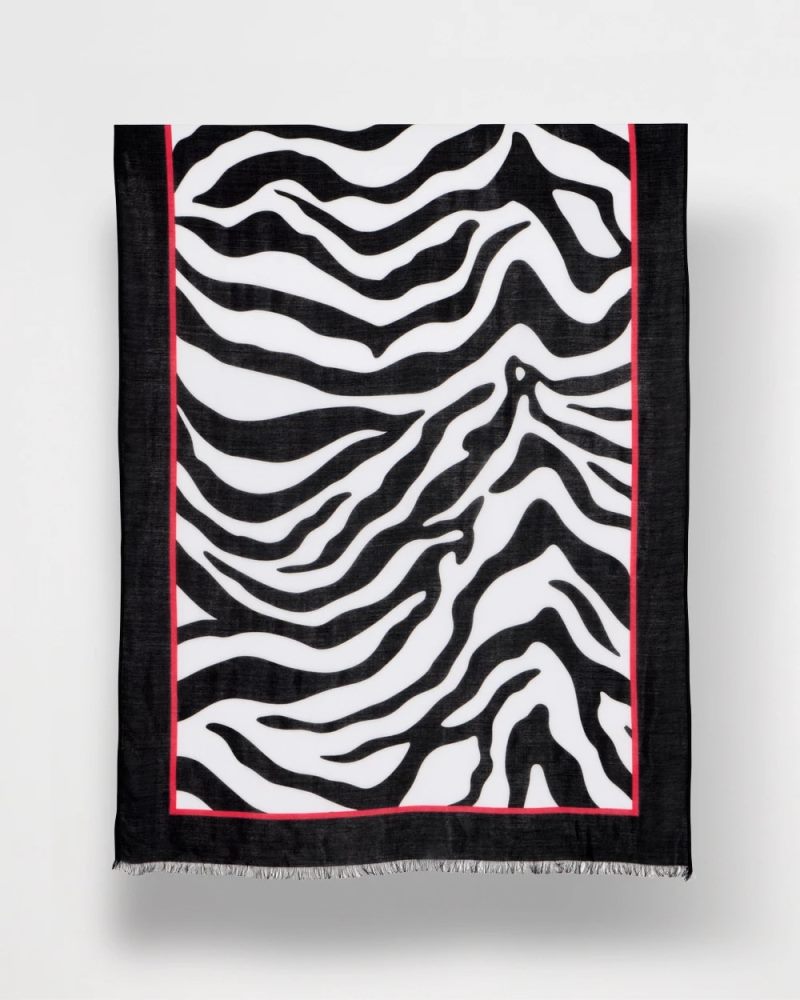 Chicos Animal Print Oblong Scarf - BLACK