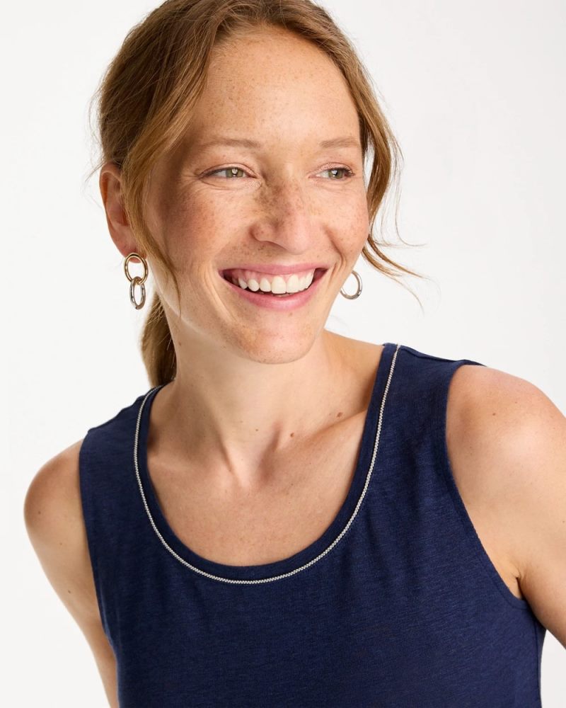 Chicos Linen Tank - PASSPORT BLUE