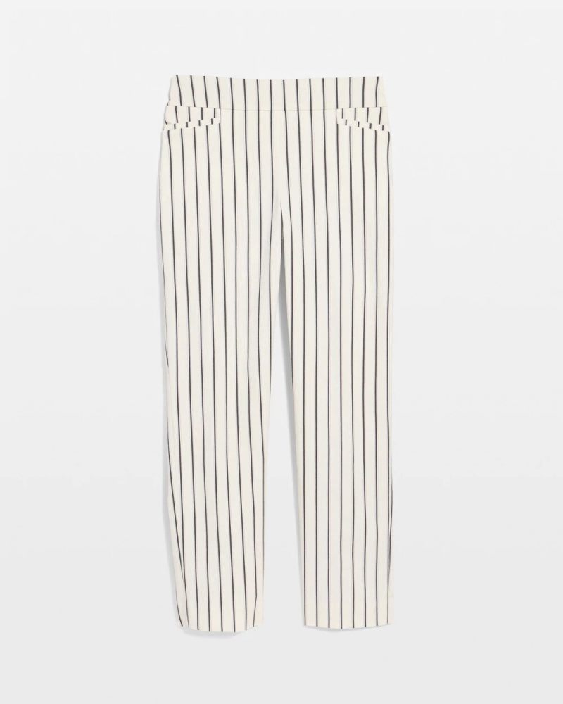 Chicos Pinstriped Brigitte™ Slim Ankle Pants - ALABASTER