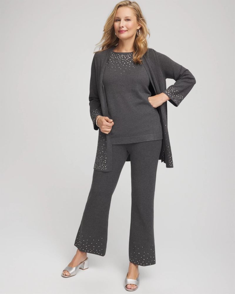 Chicos Travelers™ Rhinestone Tank - GRAPHITE GRAY