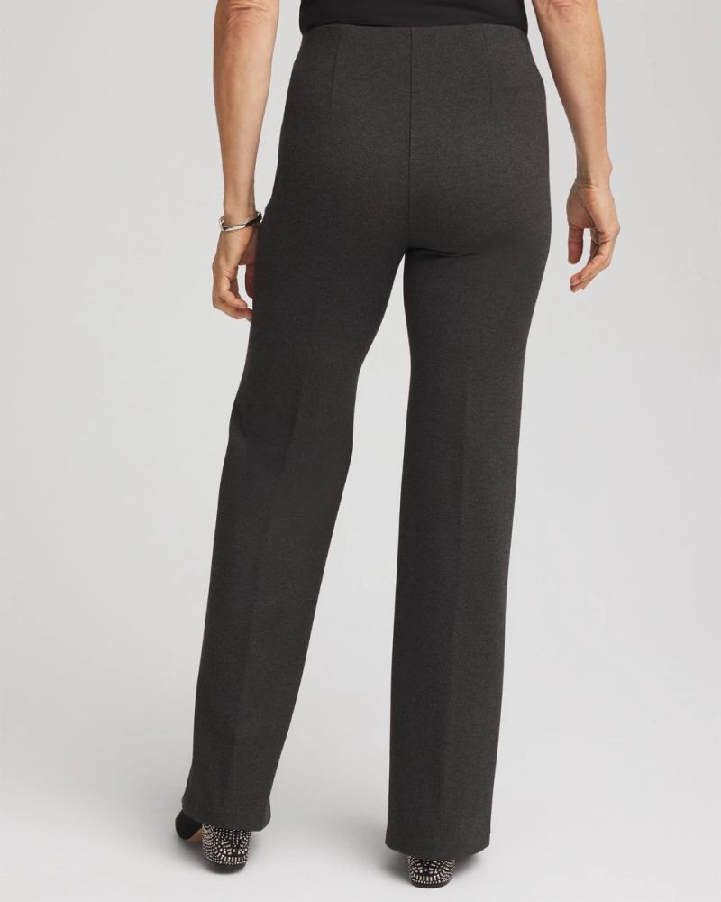 Chicos Juliet Wide Full-Length Ponte Pants - GRAPHITE HEATHER GRAY