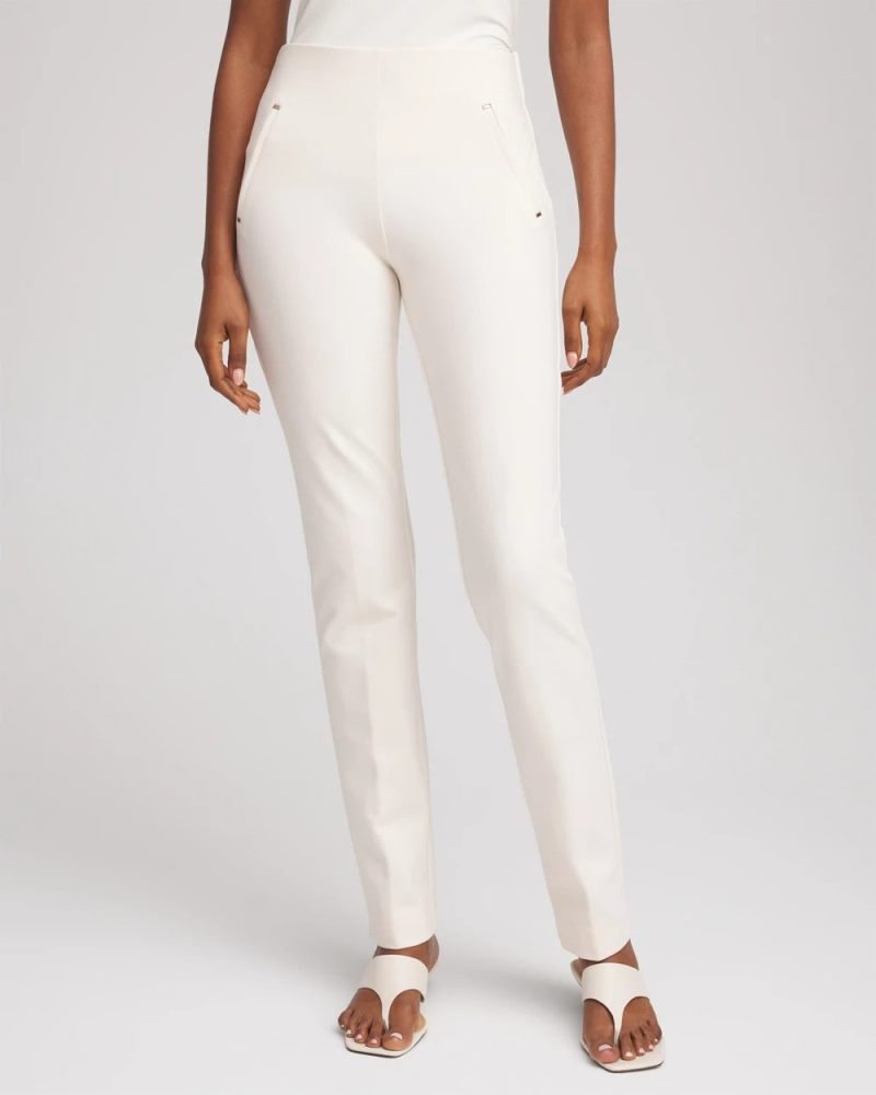 Chicos Juliet Slim Trim Detail Pants - ENGLISH CREAM