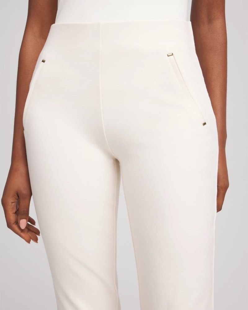 Chicos Juliet Slim Trim Detail Pants - ENGLISH CREAM