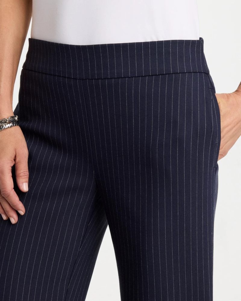 Chicos Brigitte™ Straight Pinstripe Cropped Pants - NAVY