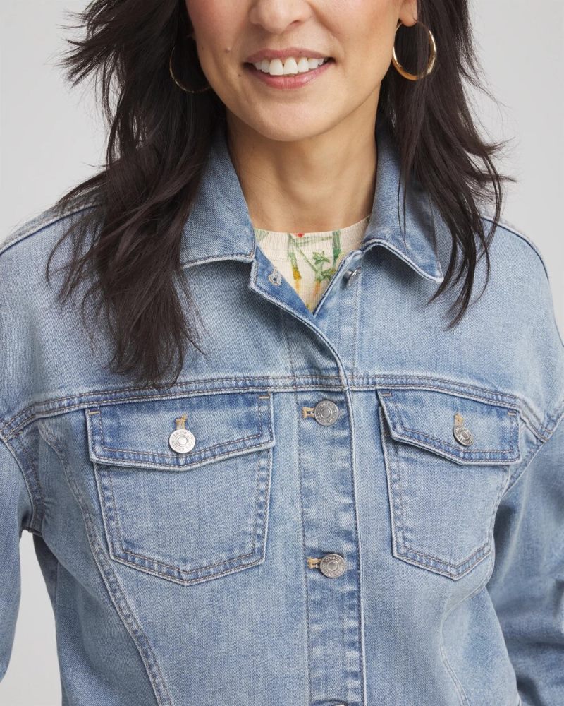 Chicos Relaxed-Fit Denim Jacket - MONTERREY INDIGO