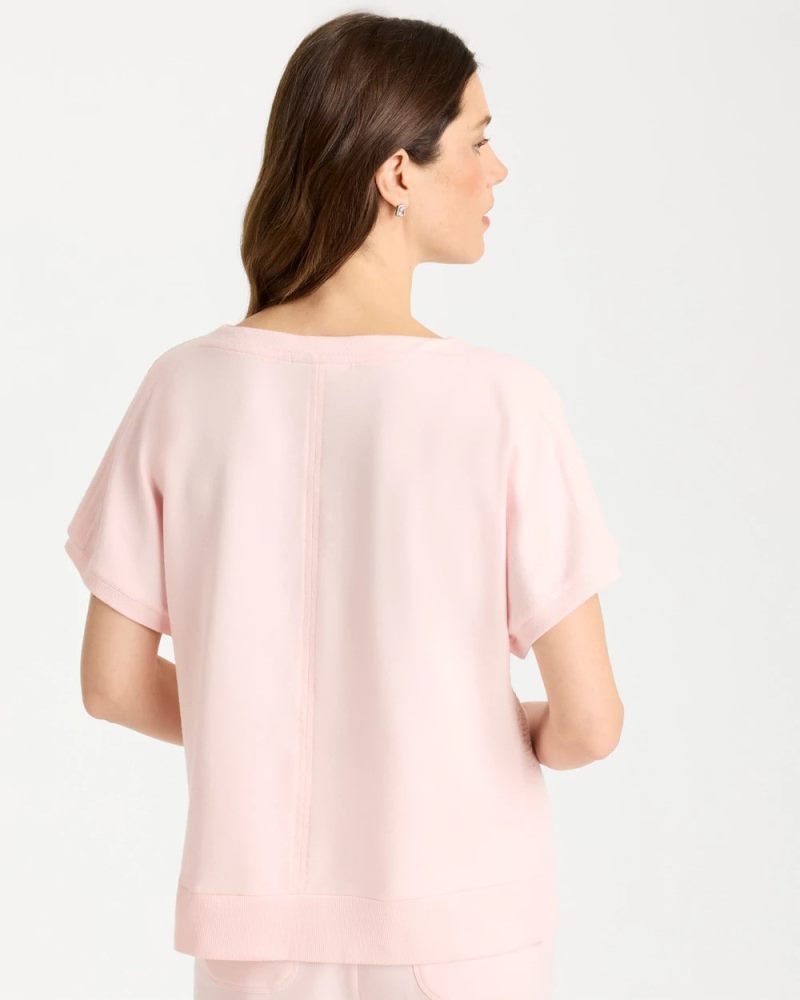 Chicos Zenergy® Gauze French Terry Tee - PINK LOTUS