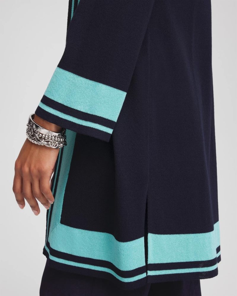 Chicos Travelers™ Collection Open-Front Cardigan - TRAVELERS INDIA INK