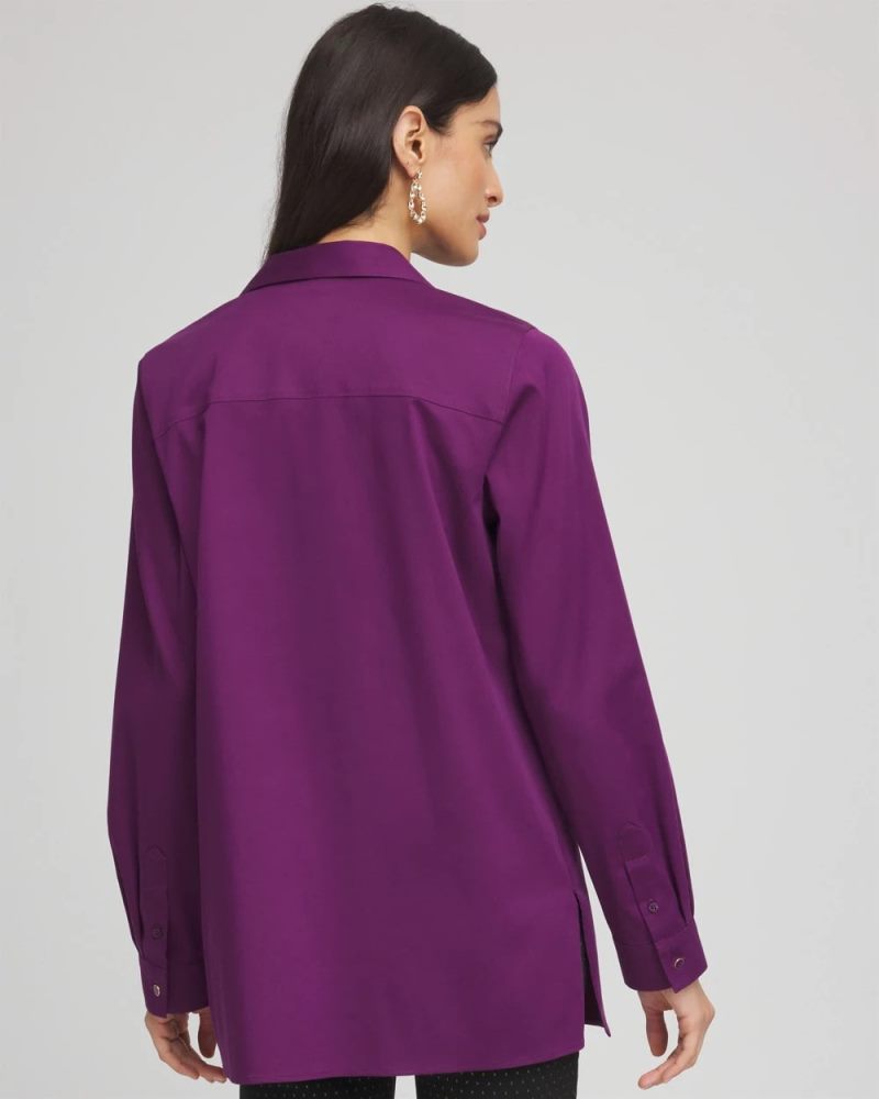 Chicos No Iron Novelty Button Tunic - PURPLE ROYALE