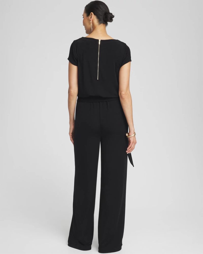Chicos Travelers™ Cap Sleeve Jumpsuit - TRAVELERS BLACK