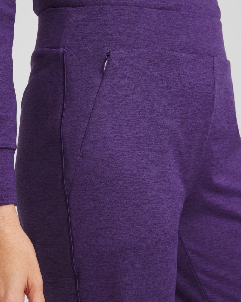 Chicos Zenergy® Cloud Satin Trim Pants - PURPLE ELIXIR