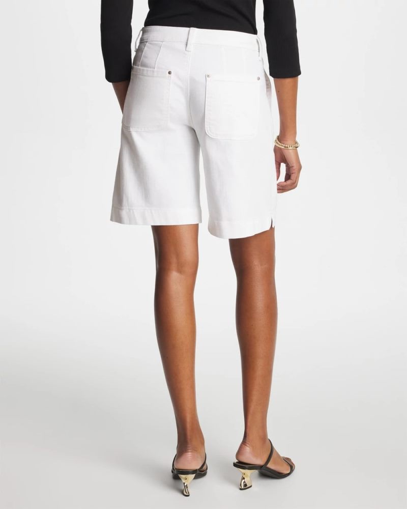 Chicos Denim Trouser Shorts - ALABASTER
