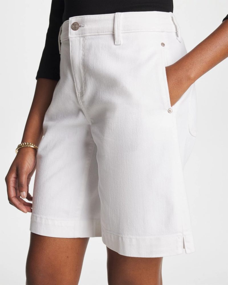 Chicos Denim Trouser Shorts - ALABASTER