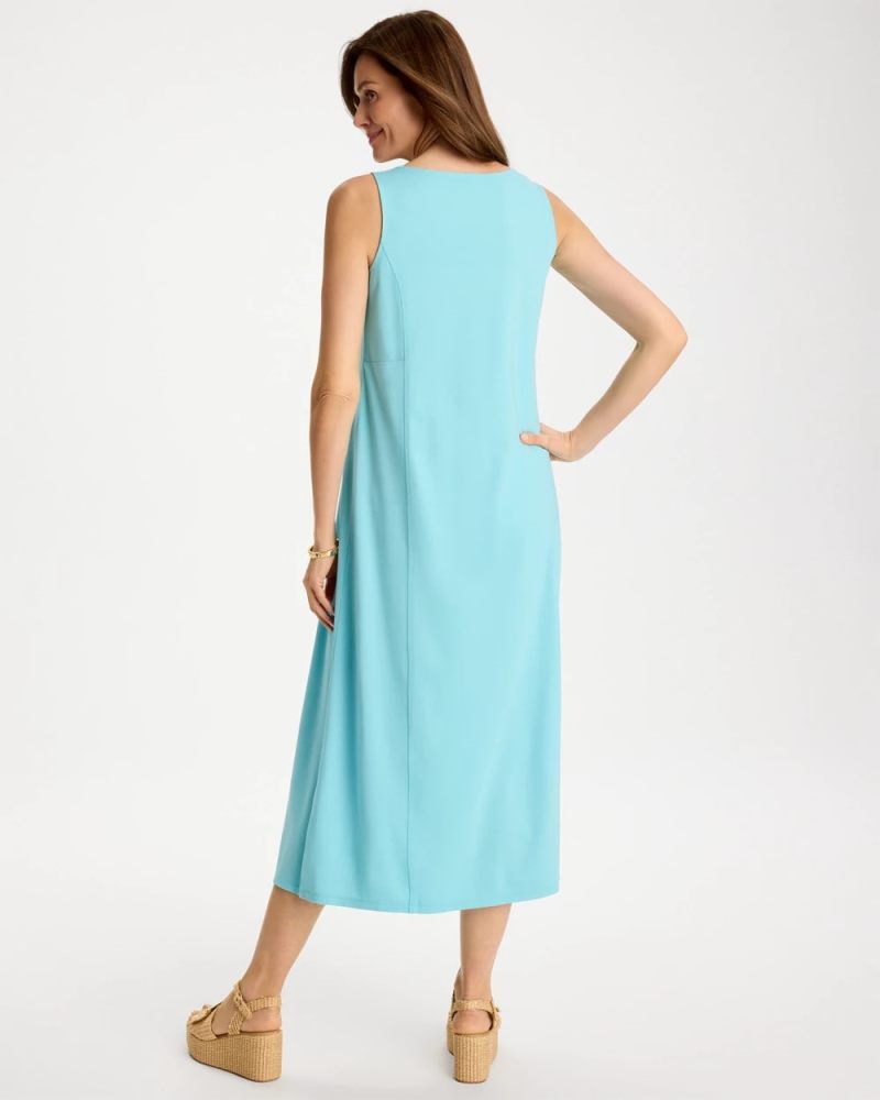Chicos Ponte Seamed Maxi Dress - BONDI BLUE