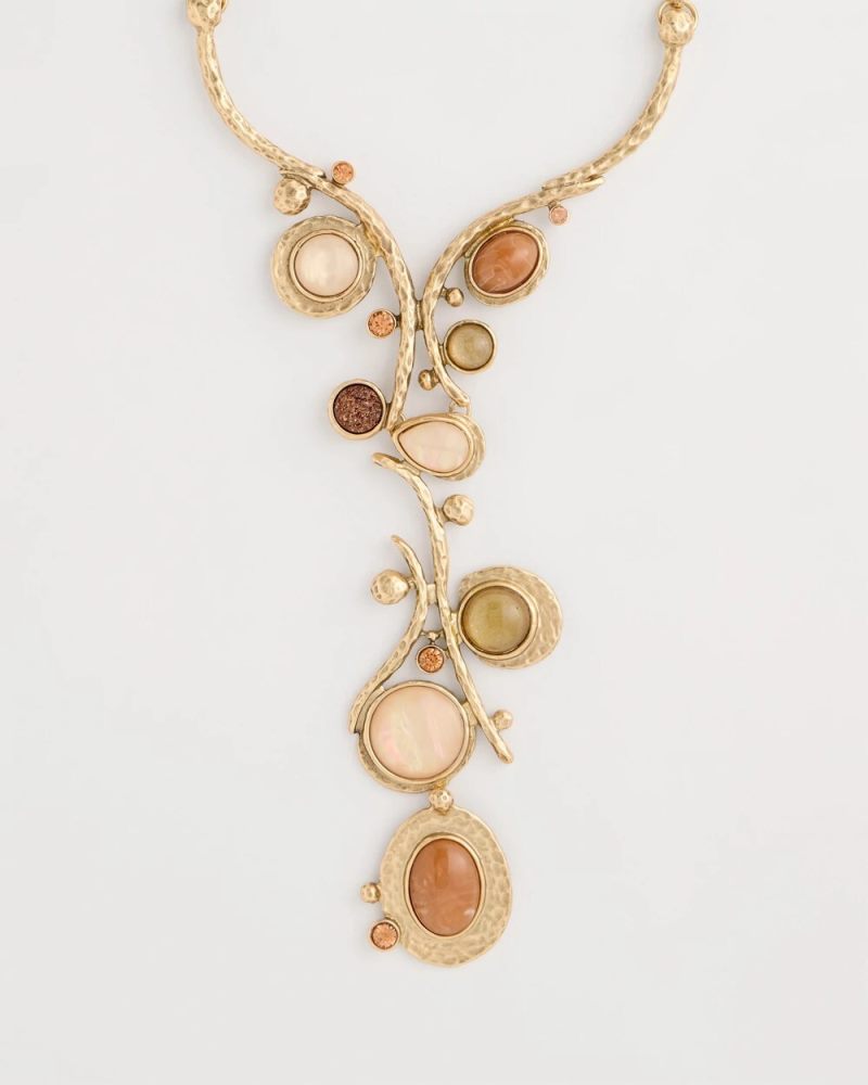 Chicos Chico's Originals Neutral Linear Swirl Necklace - NEUTRAL
