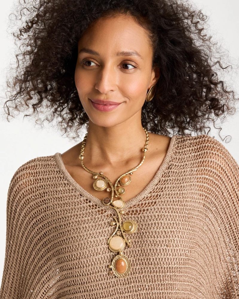 Chicos Chico's Originals Neutral Linear Swirl Necklace - NEUTRAL