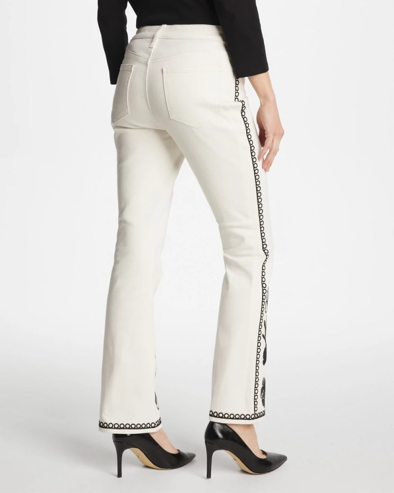 Chicos Petite Ginkgo Girlfriend Cropped Flared Jeans - SEA SALT