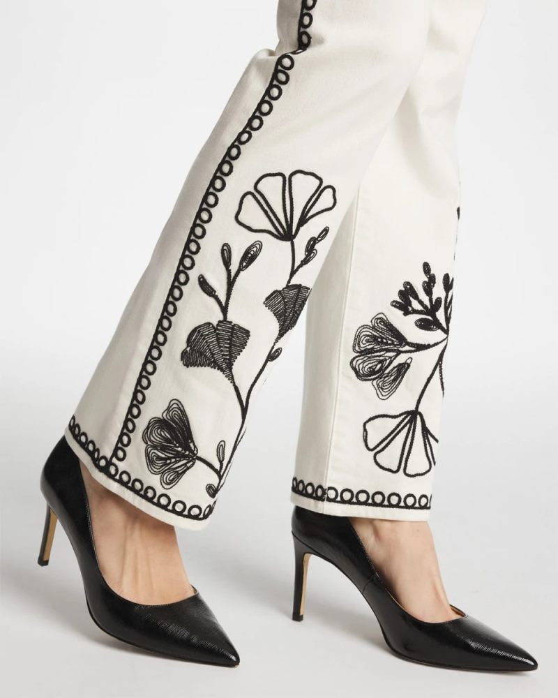 Chicos Petite Ginkgo Girlfriend Cropped Flared Jeans - SEA SALT