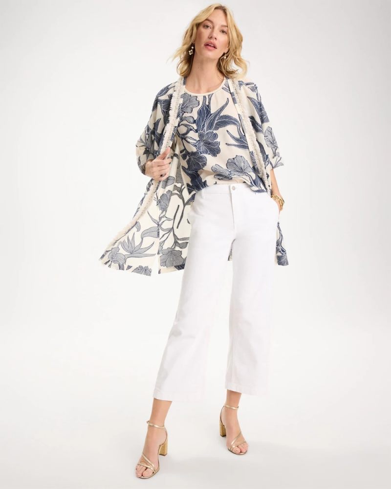 Chicos Straight Crop White Trouser Jeans - ALABASTER