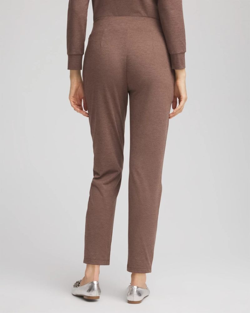 Chicos Zenergy® Cloud Satin Trim Pants - WALNUT