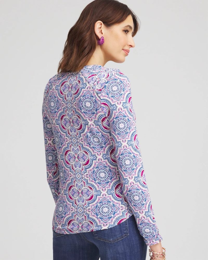 Chicos Touch of Cool™ Shirred Shoulder Blouse - PURPLE CLOVER