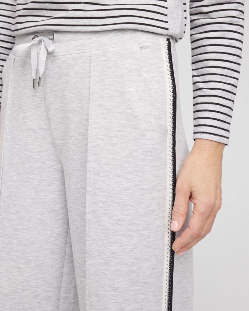 Chicos Petite Zenergy® Double-Knit Lattice Trim Pants - FROSTED GRAY HEATHER