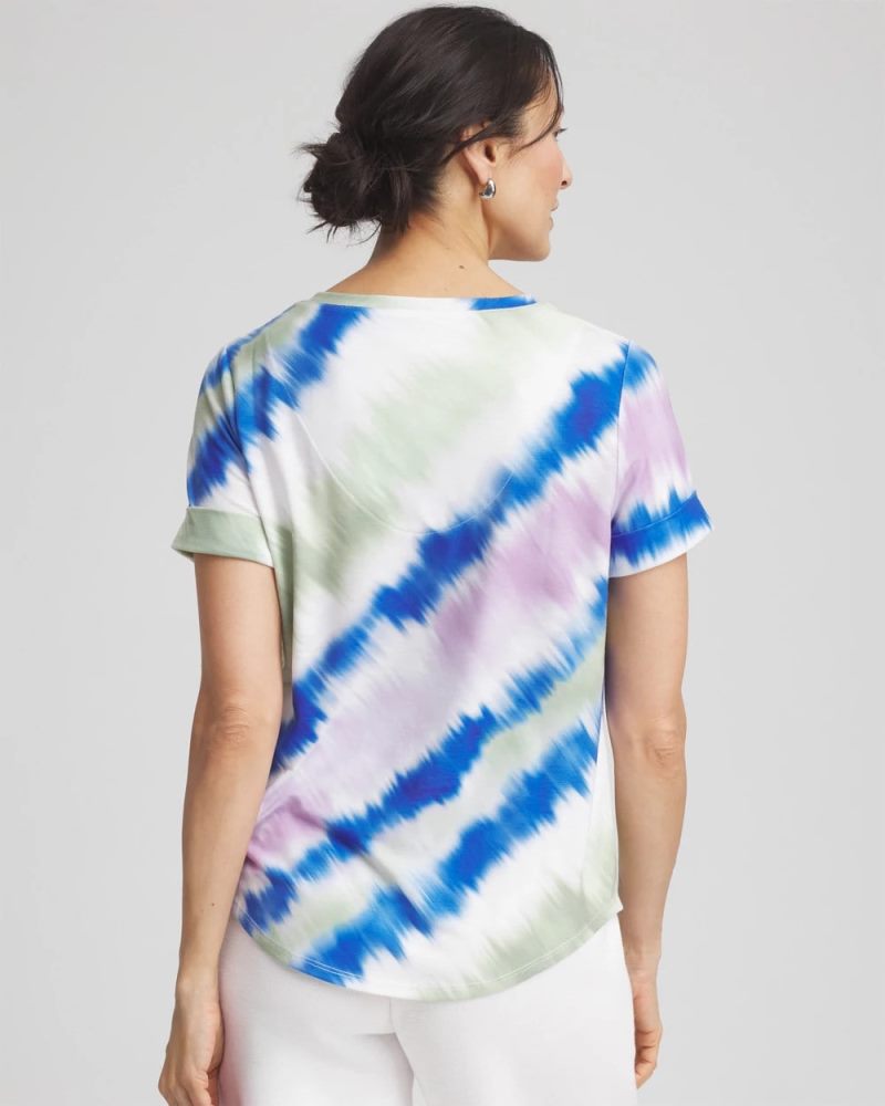 Chicos Zenergy® Tie-Dye V-Neck Tee - MOROCCAN MINT