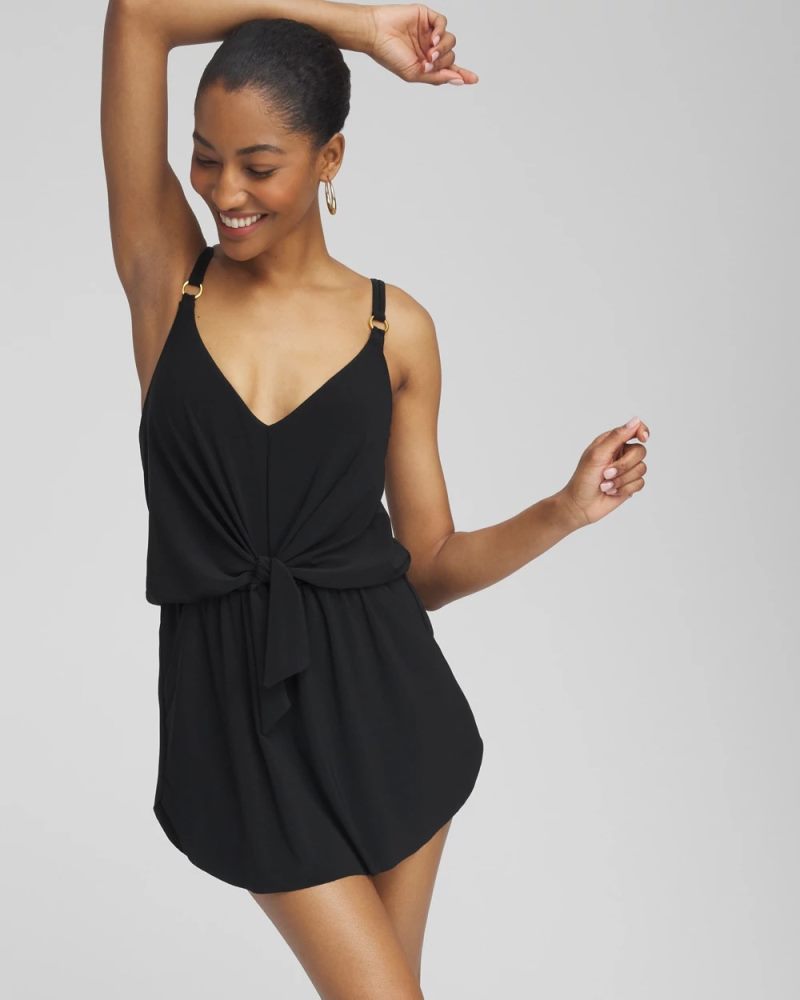 Chicos Magicsuit Obi One Kami Swim Dress - BLACK