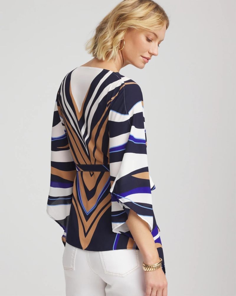 Chicos Voyage Belted Poncho - PASSPORT BLUE