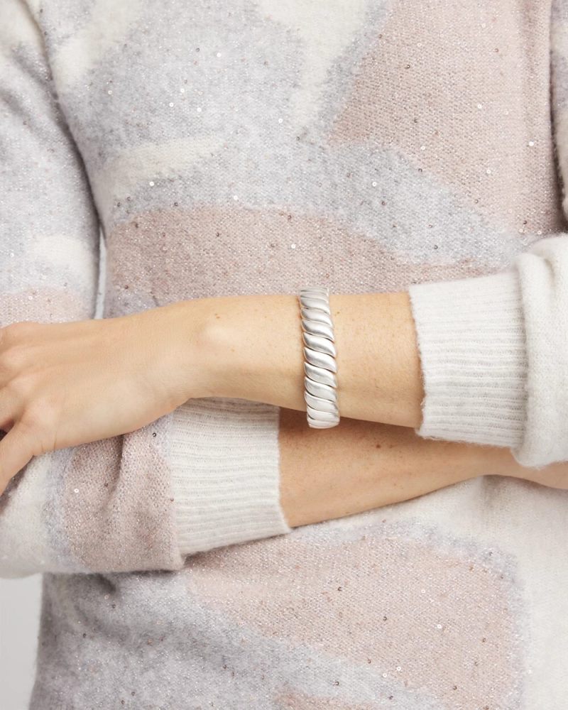 Chicos Matte Twist Stretch Bracelet - SILVER