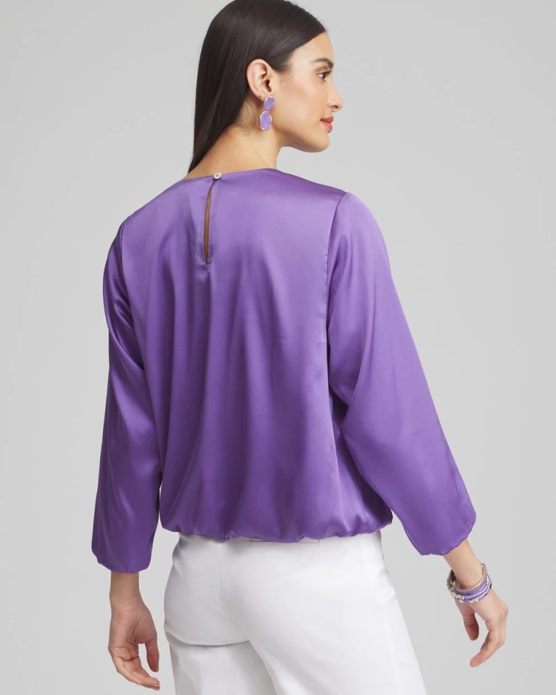 Chicos Bubble Hem Top - PARISIAN PURPLE