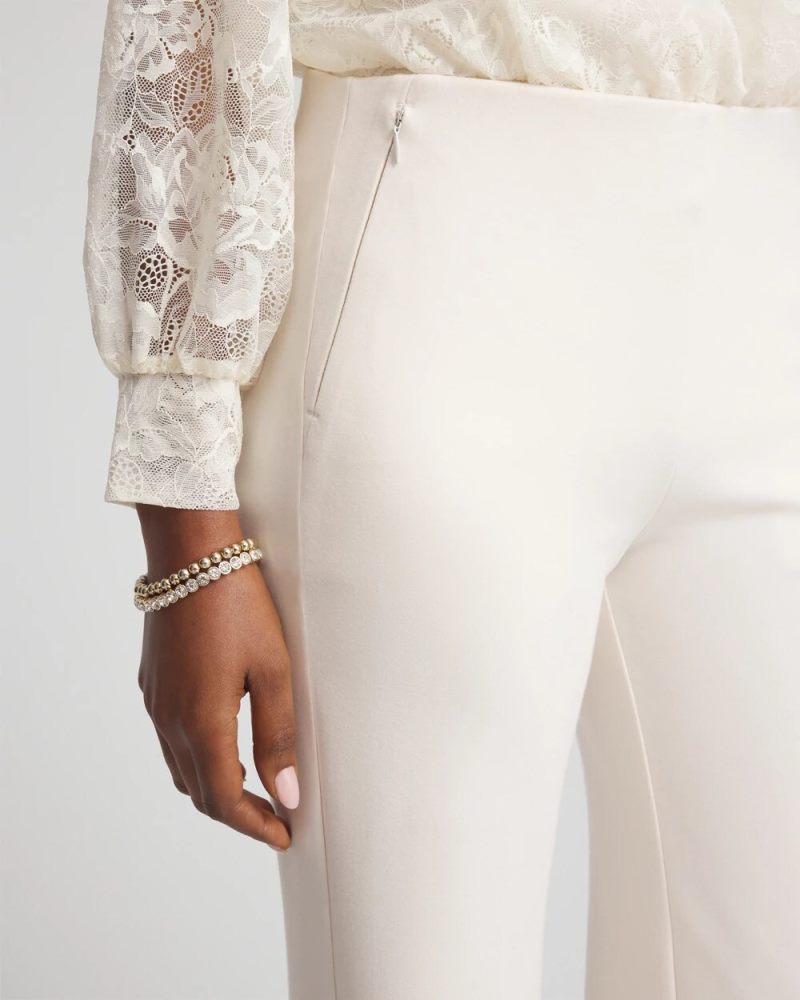 Chicos Juliet Wide Full Length Pant - ENGLISH CREAM