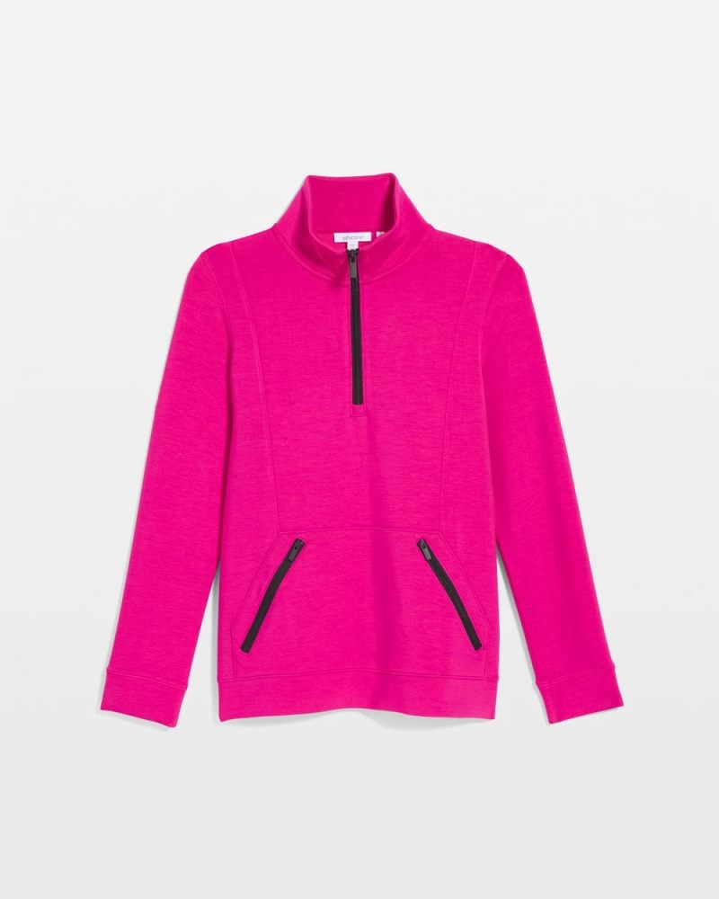 Chicos Zenergy® Soft Contrast Half Zip Pullover - EUROPA PINK