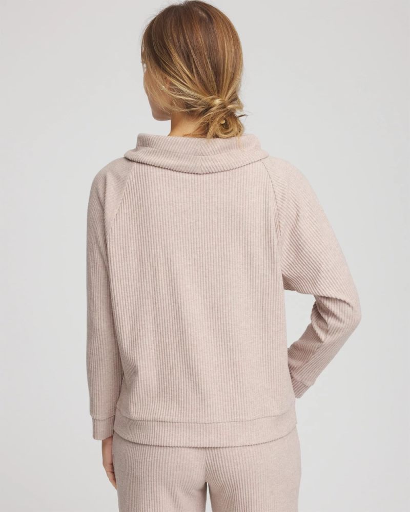 Chicos Zenergy® Soft Brushed Pullover - LIGHT TAUPE HEATHER