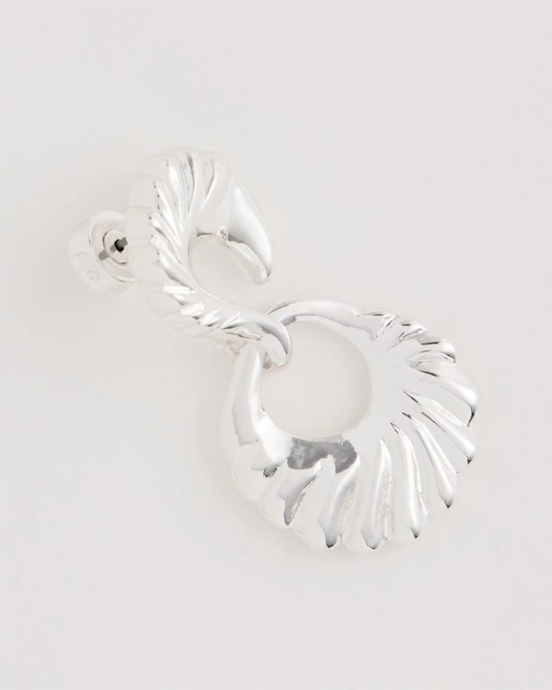 Chicos Silvertone Doorknocker Earrings - SILVER