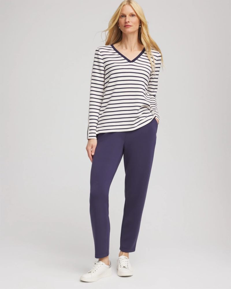 Chicos Zenergy® Soft Striped Top - PASSPORT BLUE