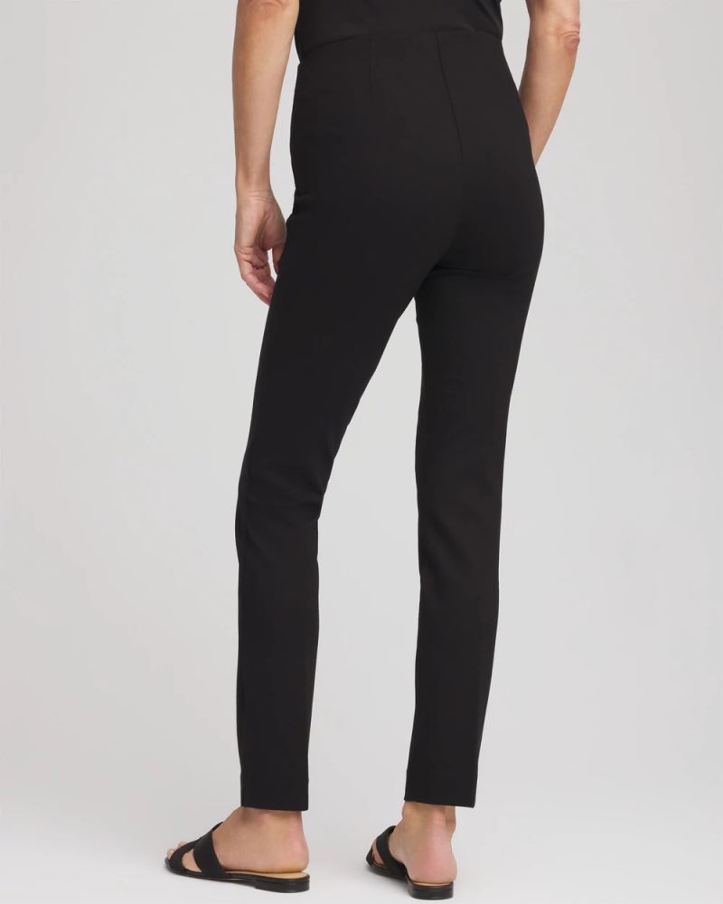 Chicos Juliet Slim Trim Detail Ankle Pants - BLACK