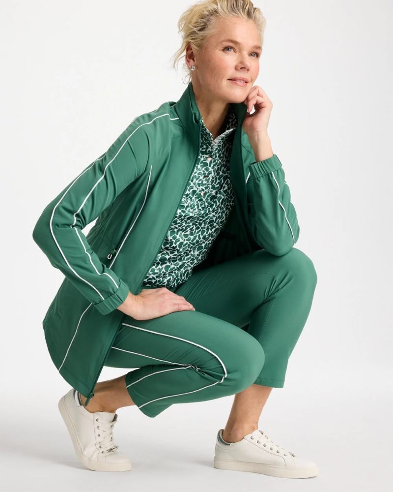 Chicos Zenergy® UPF Piping Anorak Jacket - WATER LILY GREEN
