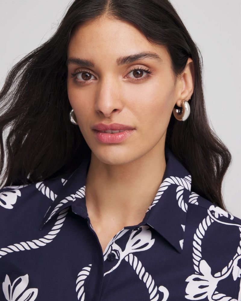 Chicos Silver Puff Hoop Earrings - SILVER