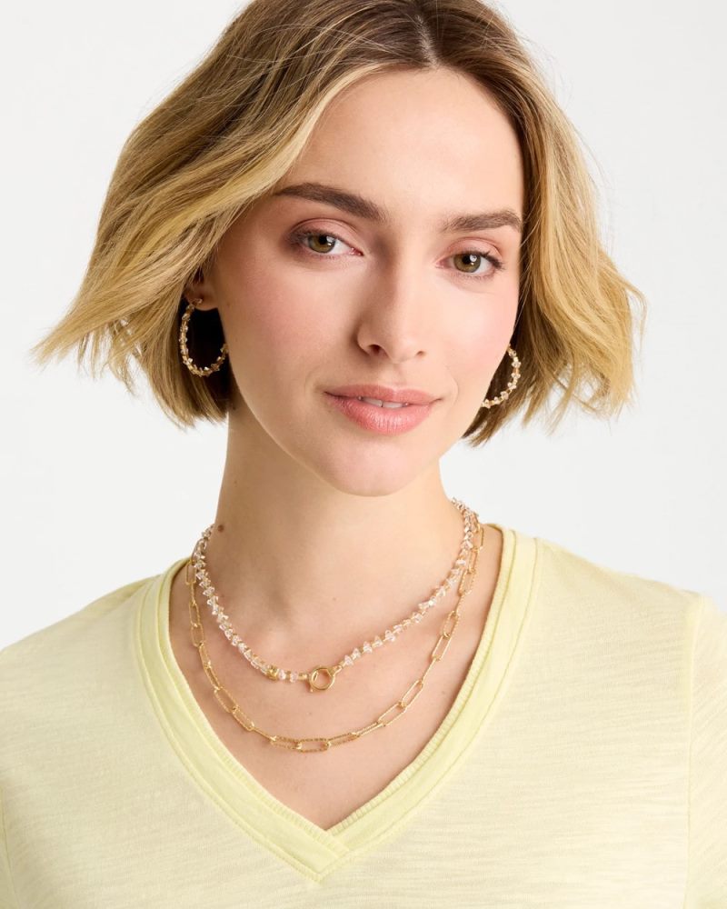 Chicos Sea Foam Multi-Strand Convertible Necklace - GOLD