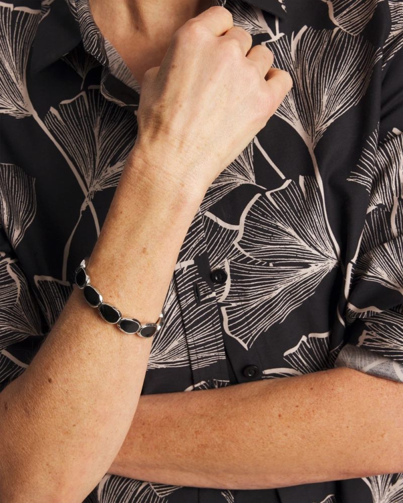 Chicos Black Large Stretch Bracelet - BLACK