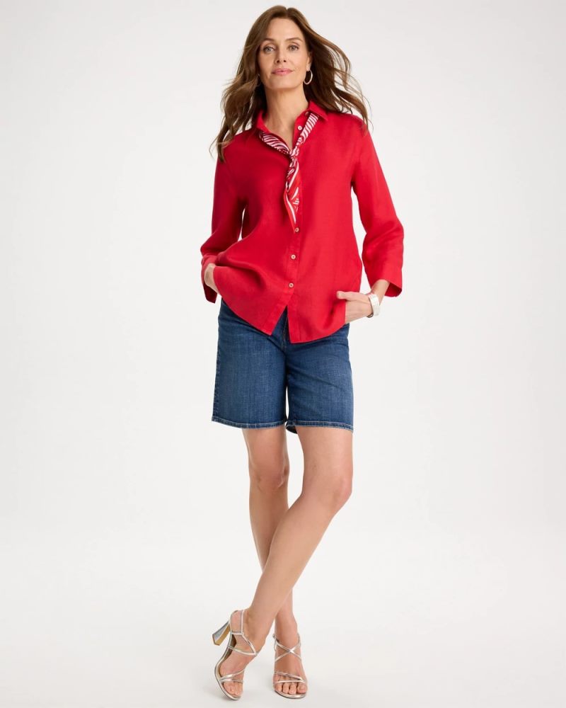 Chicos Girlfriend Slim Indigo Jean Shorts - KAILUA INDIGO