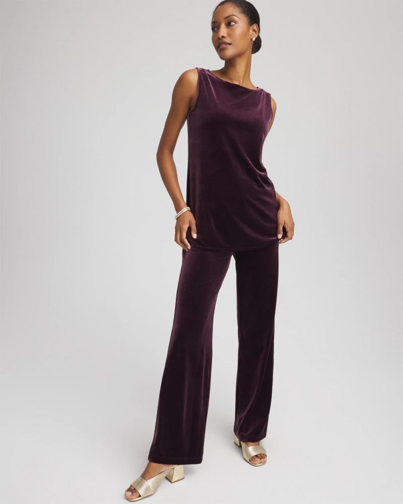 Chicos Travelers™ Velvet Side-Slit Tank - NIGHT BLOOM