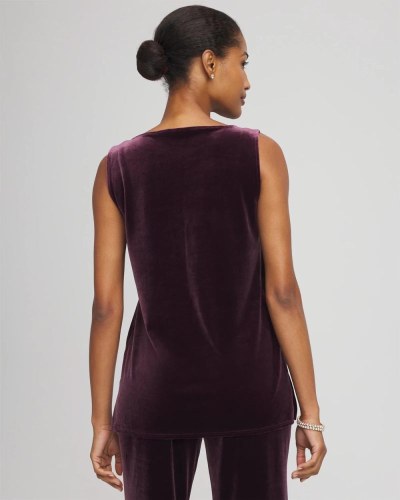 Chicos Travelers™ Velvet Side-Slit Tank - NIGHT BLOOM