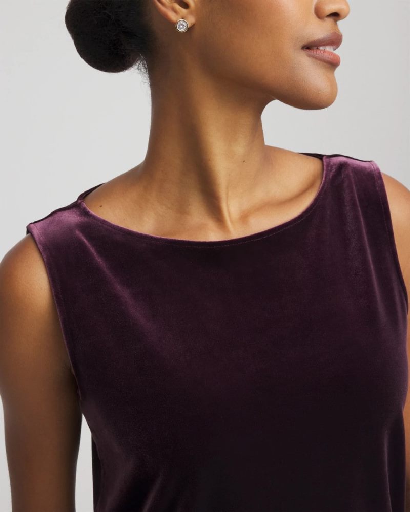 Chicos Travelers™ Velvet Side-Slit Tank - NIGHT BLOOM