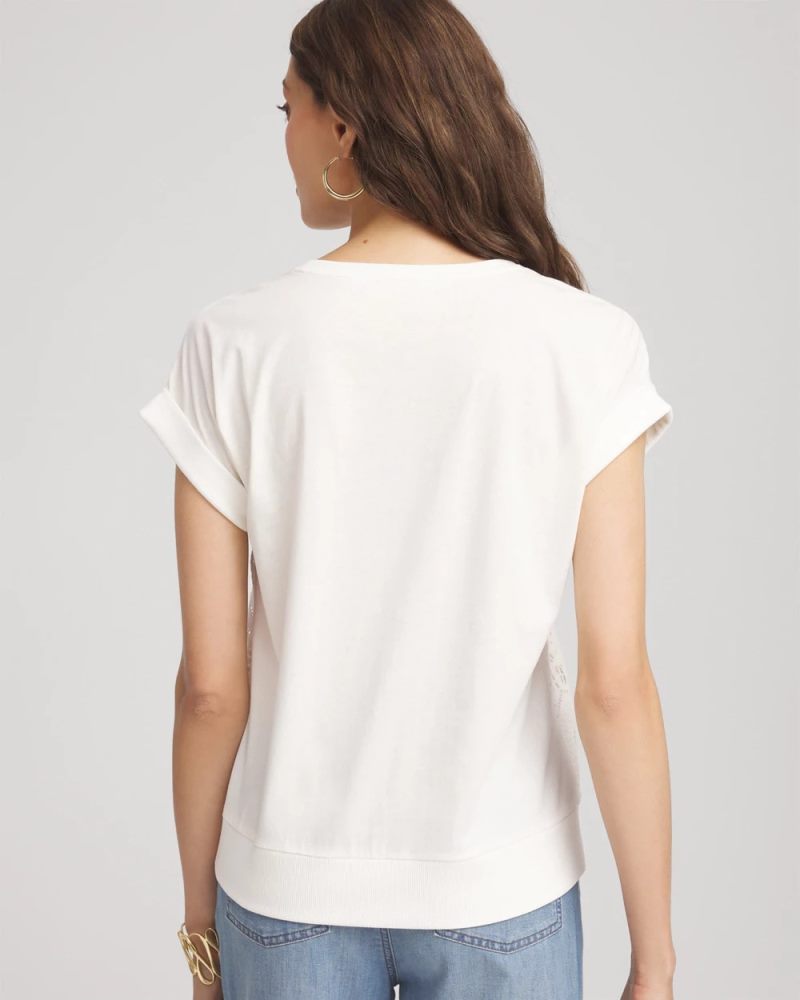 Chicos Crocheted Cotton-Blend Shirt - ECRU